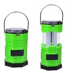 Solar Power Zoom LED Camping Lantern Outdoor Portable Lighting Hook LED Tent Camping Lamp Outdoor Sports Fishing Light -- Green