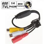  3.7mm Lens Mini 600 TVL 1/4 Inch PH3299 Convert Spy Surveillance Digital CMOS Camera with 1280 x 960 Resolution and 5 Megapixel Pinhole Spy Video Camera for Indoor Surveillance TV Standard