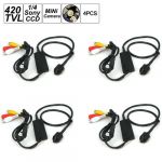  4 Pack Conical Shape Indoor 420 TVL Miniature Spy Security Camera, 1/4 Sony CCD Sensor, 3.7 mm Lens, Good At Hidden Surveillance