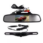  4.3 Inch TFT LCD Rearview Mirror Monitor And HD Wireless Night Vision Car View Camera Black