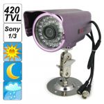  420 TV Lines 1/3 Inch Sony CCD Weatherproof Night Vision Surveillance CCTV Camera, 36 IR Infrared LEDs, Day Color Vision / Night Black White Vision, for Indoor / Outdoor / Home / Business Security Video Surveillance