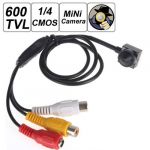  Mini 600TVL 1/4 Inch HD Sensor 500 Mega Pixel Smallest Cone Pinhole Mini Hidden Camera Spy Video Camera with 3.7mm Camera Lens TV Standard