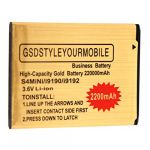 Gold Extended 2200mAh Extra High Capacity Battery for Samsung Galaxy S4 mini I9195, I9190