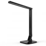 Dimmable LED Desk Lamp, Multi-function Eye-care Table Lamp, 4 Lighting Modes (Reading/Studying/Relaxing/Bedtime), 5-Level Dimmer, Flexible Arm, Touch-Sensitive Control Panel, 1-Hour Auto Timer, 5V/2A USB Charging Port, Mobile Device Charger (15W, Pian