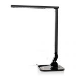 Touch Control, 5-Level Dimmable LED Desk Lamp (4 Lighting Modes, 1-Hour Auto Timer, 5V/1A USB Port, Foldable Lamp) - Black