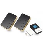 UK Plug in Twin 2 Receiver 4 Volume Level LED Indicator 36 Chimes Songs Portable Remote Control Digital Wireless Doorbell Kit Cordless Door Bell Chime