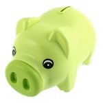 Pig shape money cash penny cent saving pot coin piggy bank light green