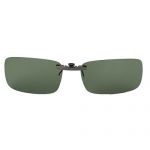 Unisex hiking dark green lens rimless clip on polarized sunglasses
