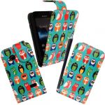 For Sony Xperia Tipo St21i Multi Birds Owels Printed PU Leather Flip Case Cover + Free Stylus