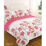 White Pink Valerie Floral Quilt Duvet Cover Pillow Case Bedding Set Double Size