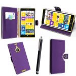 FOR NOKIA LUMIA 1520 PURPLE AND WHITE BOOK PU LEATHER MAGNETIC FLIP CASE SKIN COVER POUCH + STYLUS BY {TM} FOR NOKIA LUMIA 1520 PURPLE AND WHITE BOOK PU LEATHER MAGNETIC FLIP CASE SKIN COVER POUCH + STYLUS BY {TM}