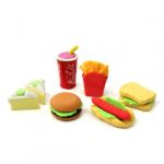 Novelty Cute Food Rubber Pencil Eraser Set Various Stationery Kids Children Toy 6pc