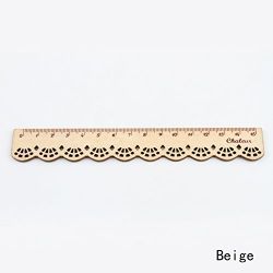 1pc Korea Kawaii Cute Stationery Lace Brown Wood Ruler Sewing Ruler