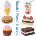 Well-Goal Assorted Food Novelty Cute Pencil Rubber Eraser Erasers Stationery Ice Cream Cake Kid Fun Toy