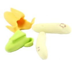 2pcs Novelty Banana Style Pencil Eraser Rubber Stationery Kid Gift Toy