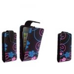 FOR APPLE IPOD TOUCH 4 4TH GEN STYLISH BLUE FLOWER PRINT LEATHER FLIP CASE COVER POUCH