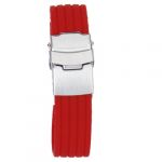 20mm Silicone Rubber Watch Strap Band Deployment Buckle Waterproof---Red