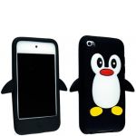BLACK COLOUR CUTE PENGUIN SILICONE PROTECTION CASE COVER FOR APPLE IPOD TOUCH 4 4TH GEN