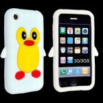 FOR APPLE IPHONE 3 3G 3GS STYLISH SMOOTH ATTRACTIVE WHITE COLOUR PENGUIN DESIGN SILICONE CASE COVER
