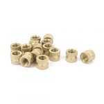 1/4 Inch-20x8mmx9mm Metric Threaded Knurl Round Insert Nuts 15 Pcs