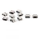 10 x Micro USB Female SMD Mount Type PCB Mount Jack Silver Tone