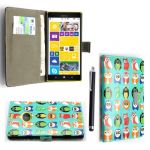 FOR NOKIA LUMIA 1520 MULTI BIRDS OWELS BOOK PU LEATHER MAGNETIC FLIP CASE SKIN COVER POUCH + STYLUS BY {TM} FOR NOKIA LUMIA 1520 MULTI BIRDS OWELS BOOK PU LEATHER MAGNETIC FLIP CASE SKIN COVER POUCH + STYLUS BY {TM}