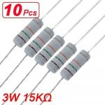 10 x 3W 500V 15K ohm 15KR Metal Oxide Film Resistors