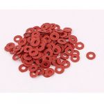 100Pcs 3 x 7 x 0.8mm Fiber Motherboard Insulating Washers Red
