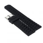 Black Silicone Rubber Diver Watch Band Strap For Fossil Nate for Men (22mm)