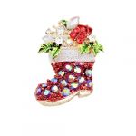 Brooch Pin,OuneedÂ® Crystal Christmas Shoes Rhinestone Brooch Pin for Women Men Costume Jewelry Christmas Gift Decoration (Red)