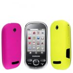YELLOW + PINK COLOUR SILICONE PROTECTION CASE COVER FOR SAMSUNG GALAXY EUROPA i5500