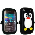 BLACK COLOUR CUTE PENGUIN SILICONE PROTECTION CASE COVER FOR BLACKBERRY CURVE 9320