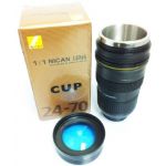 Camera Lens Cup / Coffee Mug stainless steel inner with lens transparent cover lid 24-70mm Camera Lens Cup