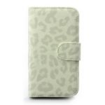 PicknBuy® Faux Leather Leopard Flip Case Cover for Samsung Galaxy Note II N7100 with cleaning cloth - White