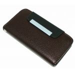 PicknBuy® Wallet case use for Apple iPhone 5, Flip Case with strip and cleaning cloth -dark brown
