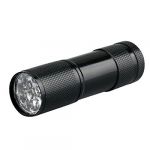 9 LEDs Bright UV Pocket / Hand Torch Aluminium Black