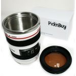 Camera Lens Cup / Coffee Mug stainless steel inner with transparent lid 24-105mm Camera Lens Cup