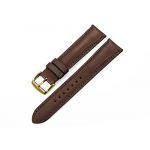 IStrap 21mm Genuine Calf Leather Watch Band Strap Golden Spring Bar Buckle Replacement Clasp Super Soft Dark Brown 21