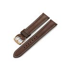 IStrap 18mm Genuine CalfSkin Leather Watch Band Strap Rose Gold Spring Bar Buckle Replacement Clasp Super Soft Dark Brown 18