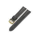 IStrap 21mm Genuine CalfSkin Leather Watch Band Straps Golden Spring Bar Buckle Replacement Clasp Super Soft Black 21