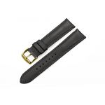 IStrap 21mm Genuine Calf Leather Watch Bands Strap Golden Spring Bar Buckle Replacement Clasp Super Soft Black 21
