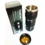 Camera Lens Cup / Coffee Mug stainless steel inner with lens transparent cover lid 70-200mm (Black Colour) Camera Lens Cup