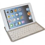 iPad Mini Ultra Slim Wireless Bluetooth Keyboard Aluminum Keyboard Case Cover/ Stand - White