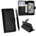 STYLEYOURMOBILE APPLE IPOD TOUCH 4 4TH GEN BLACK CARD POCKET/MONEY MAGNETIC BOOK FLIP PU LEATHER CASE COVER POUCH + SCREEN PROTECTOR +STYLUS