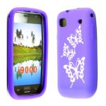 WHITE BUTTERFLY ON PURPLE SILICONE PROTECTION CASE COVER FOR SAMSUNG GALAXY S i9000