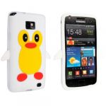 WHITE COLOR PENGUIN PRINT SILICONE PROTECTION CASE COVER FOR SAMSUNG GALAXY SII i9100