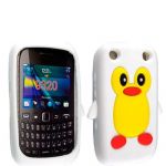 WHITE COLOUR CUTE PENGUIN SILICONE PROTECTION CASE COVER FOR BLACKBERRY CURVE 9320