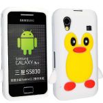 WHITE COLOUR CUTE PENGUIN SILICONE PROTECTION CASE COVER FOR SAMSUNG GALAXY ACE S5830