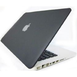 Black Hard Cover Rubberized Case Protector compatible for Apple Macbook Pro 13.3
