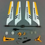 Full Replacement Parts Set for Syma S107 / S107G RC Helicopter, Main Blades,Tail Decorations,Tail blade,Balance Bar,Connect Buckle, Inner Shaft. Yellow Set-